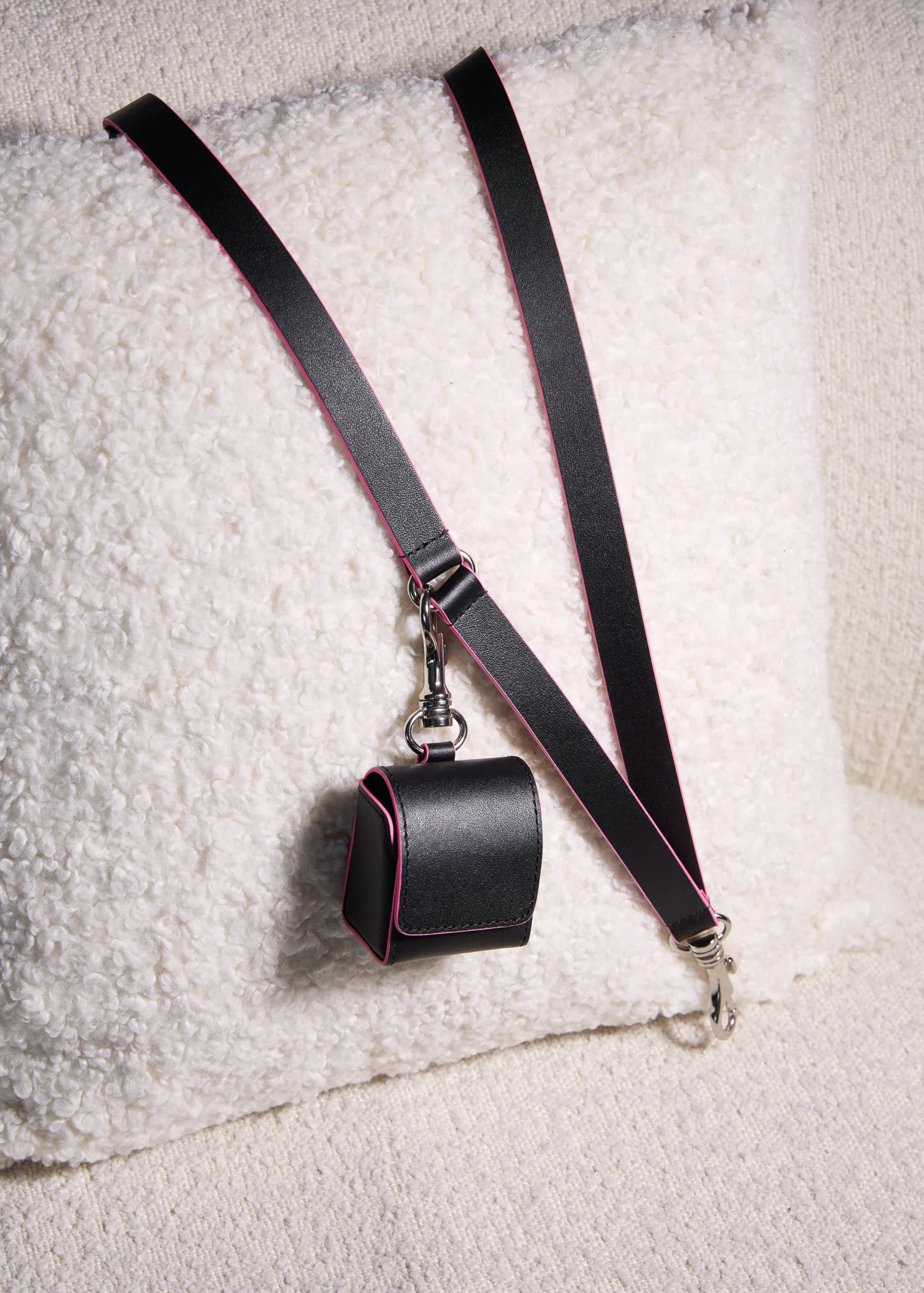 MILO Dog Waste Bag Holder with Raspberry Trim