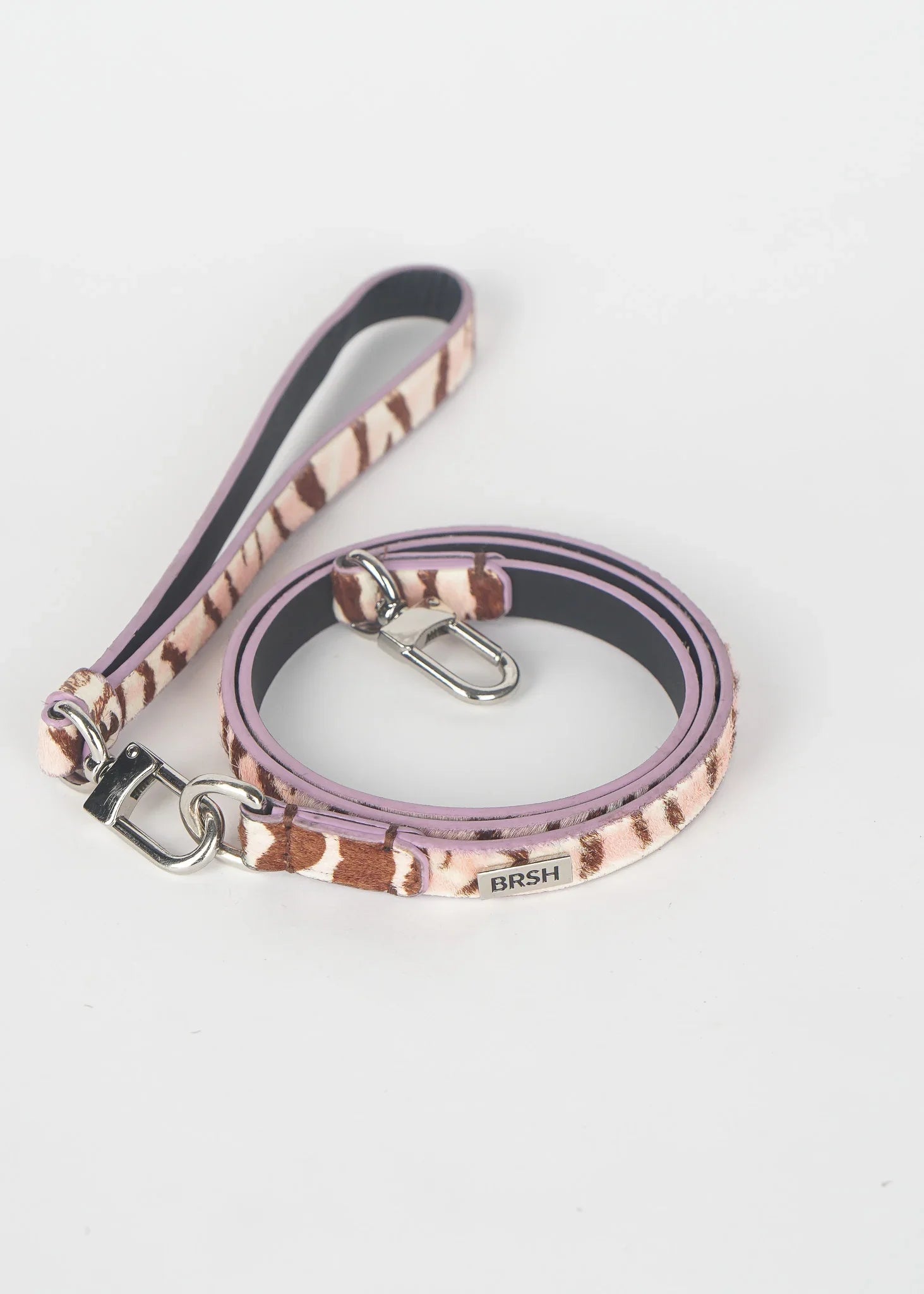 RILEY Zebra Print Leather Dog Leash