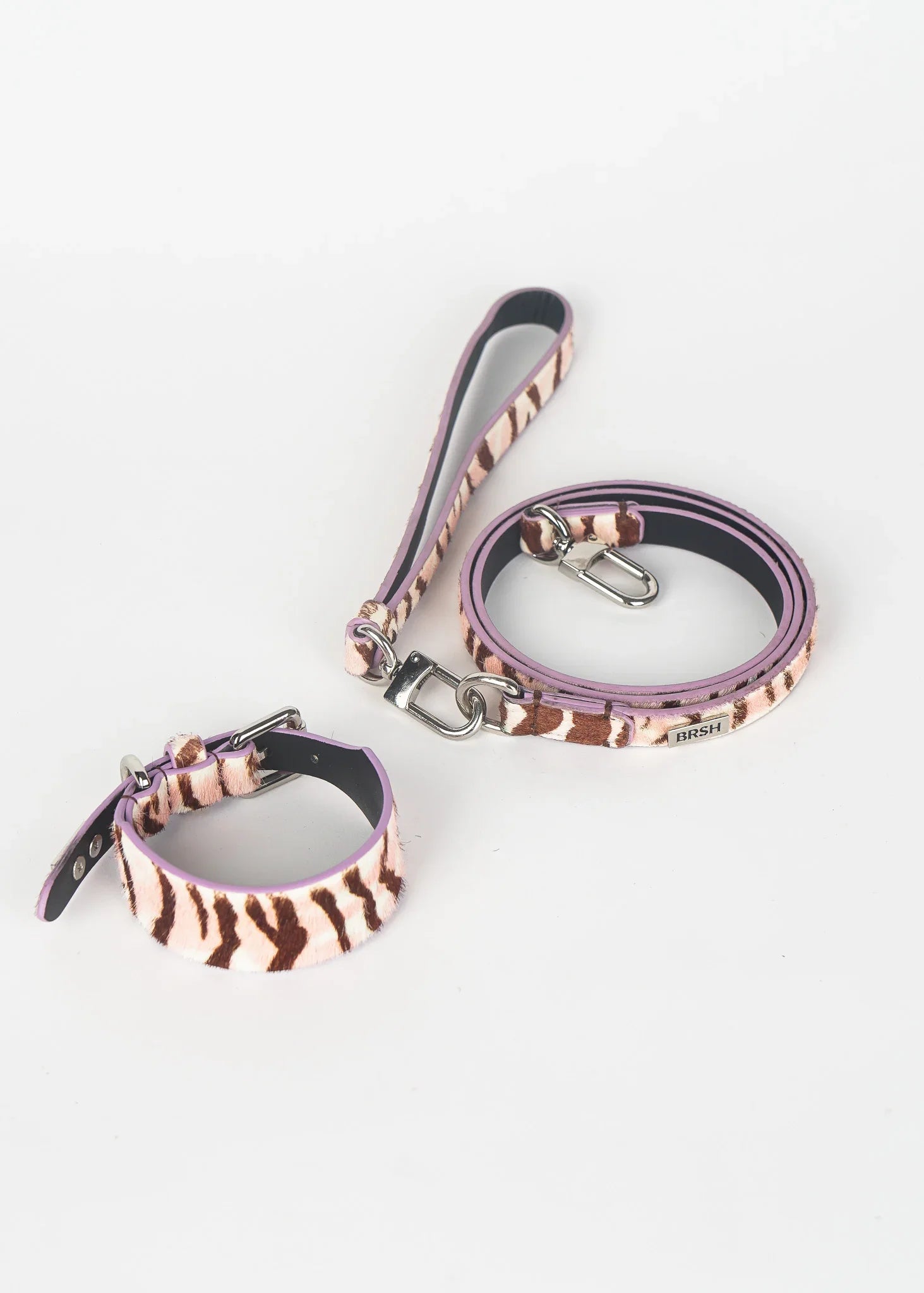 RILEY Zebra Print Leather Dog Leash