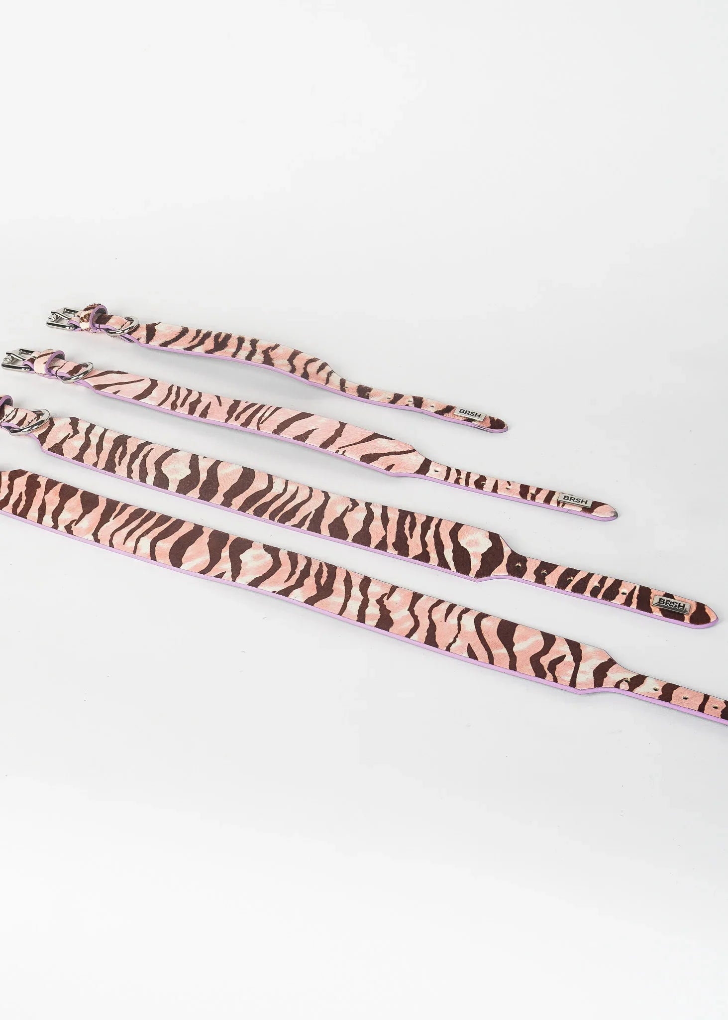 RILEY Zebra Print Leather Dog Collar