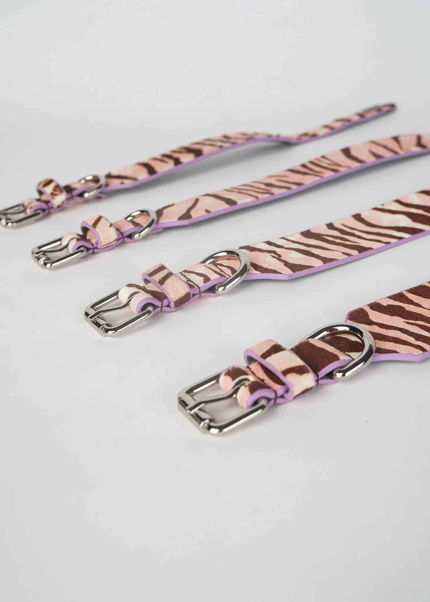 RILEY Zebra Print Leather Dog Collar