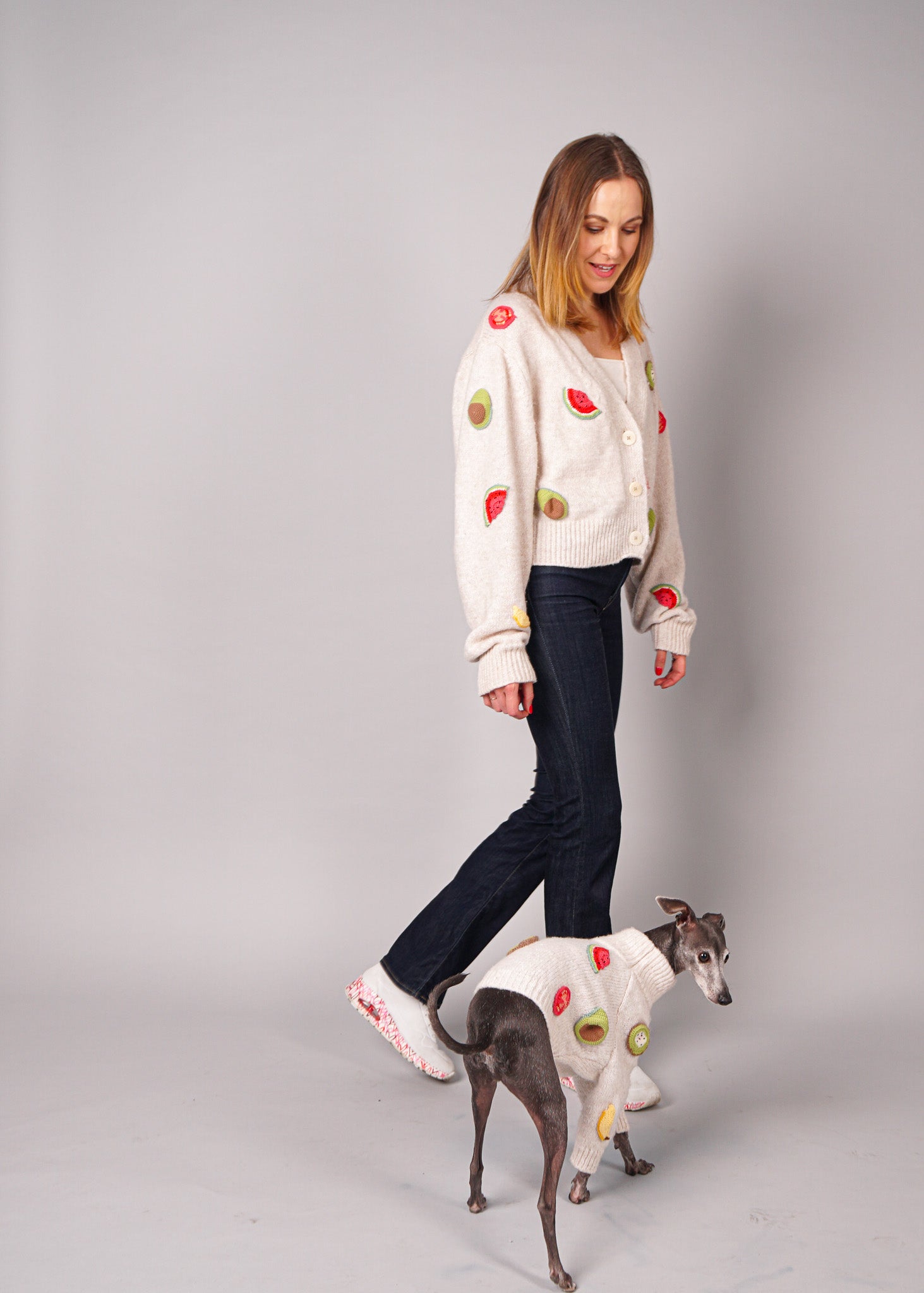 BRUNO'S SHOP X BeatrizGuallarte matching duo - human cropped cardigan/dog jumper