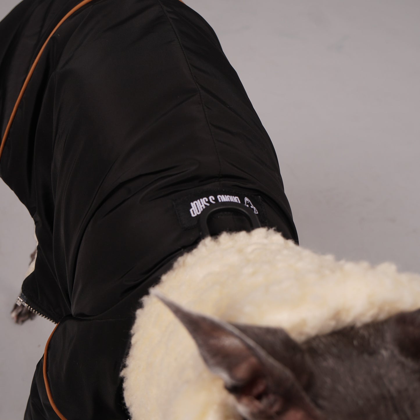 MOOR Reversible sheep fur and waterproof coat for Italian Greyhounds and Whippets. Luxury pet clothing.